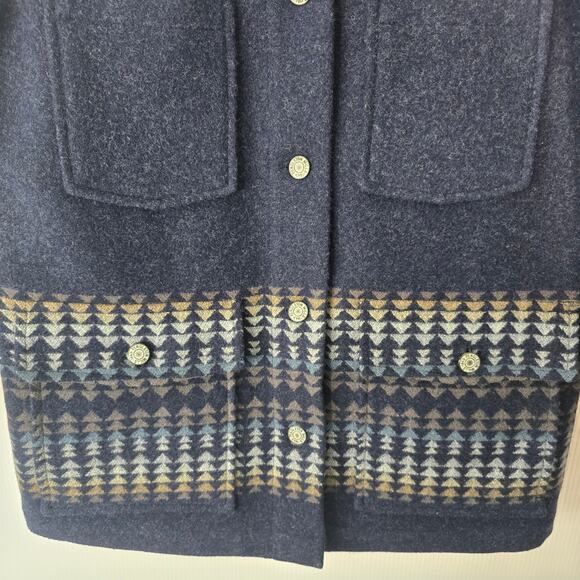 Pendleton Wool Southwestern Cross-Back Western Jacket Blue Geometric Pattern S - Picture 9 of 9